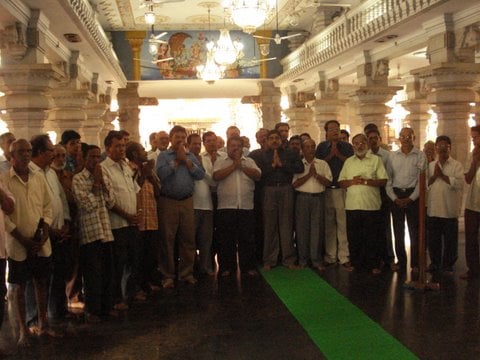 Collective prayer by Indian languages' supporters at Mardol, Goa
